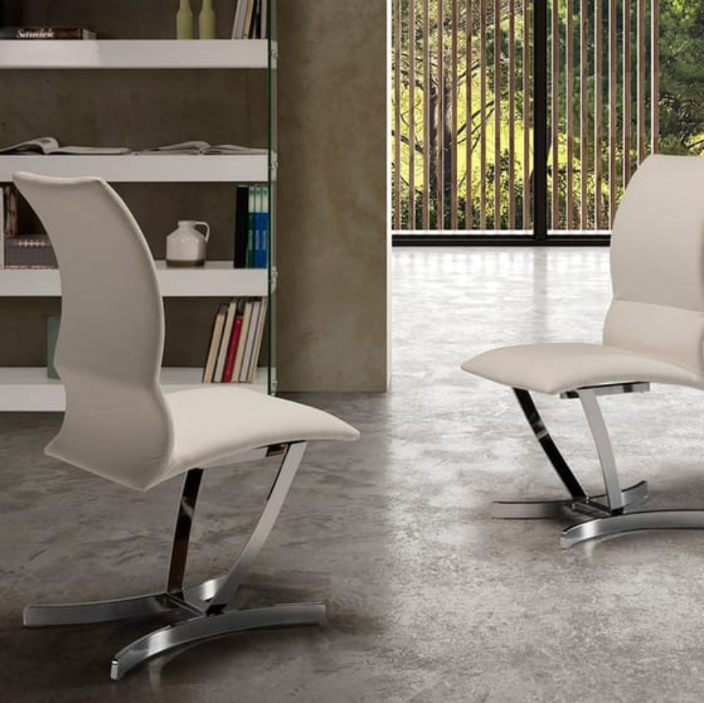 Silla Comedor colección Elegance Acero y Piel