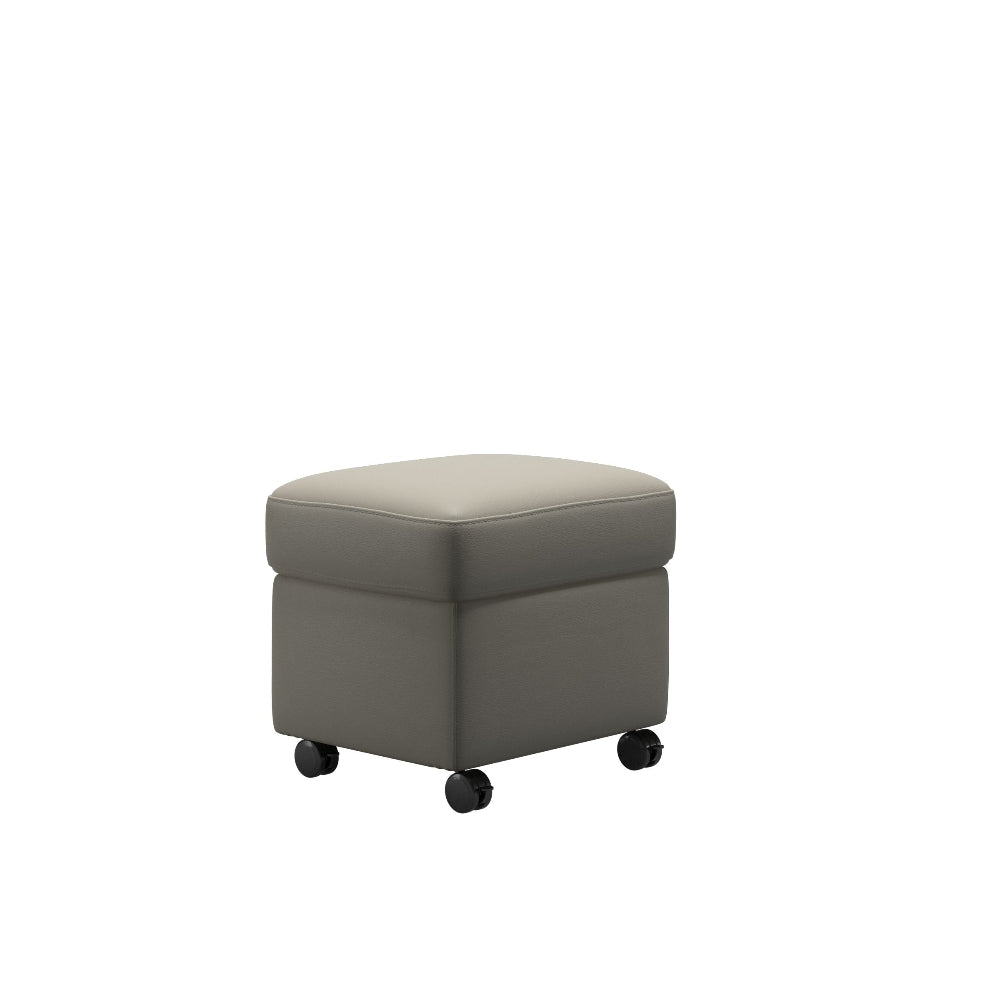 Pouf modelo Ottoman MODERN de Stressless® con ruedas Tapizado piel Paloma