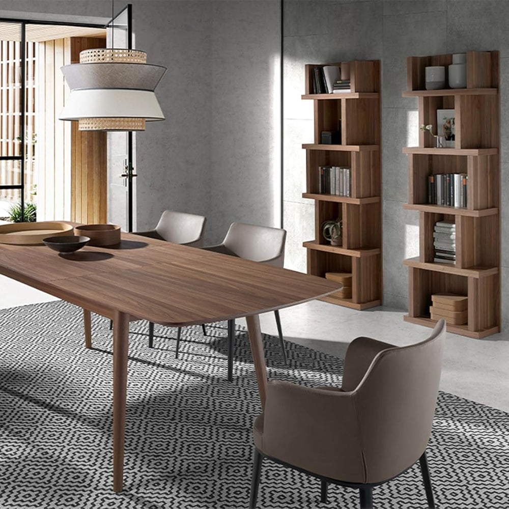 Estantería Madera Chapada Nogal 190cm Colección Elegance