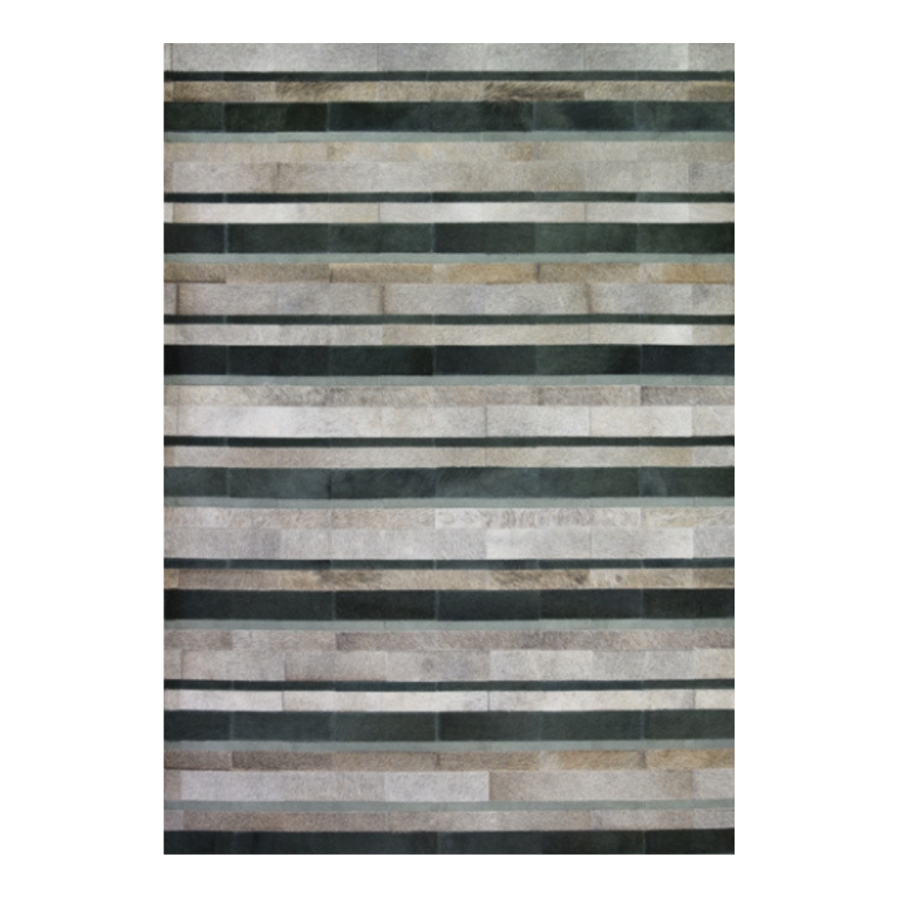 Alfombra de diseño en piel Frontera Lines Grey