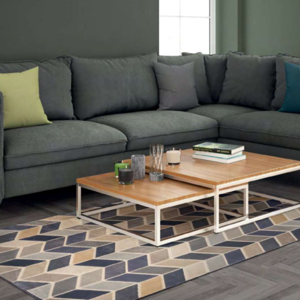 Alfombra Diseño Geométrico Hera Blue