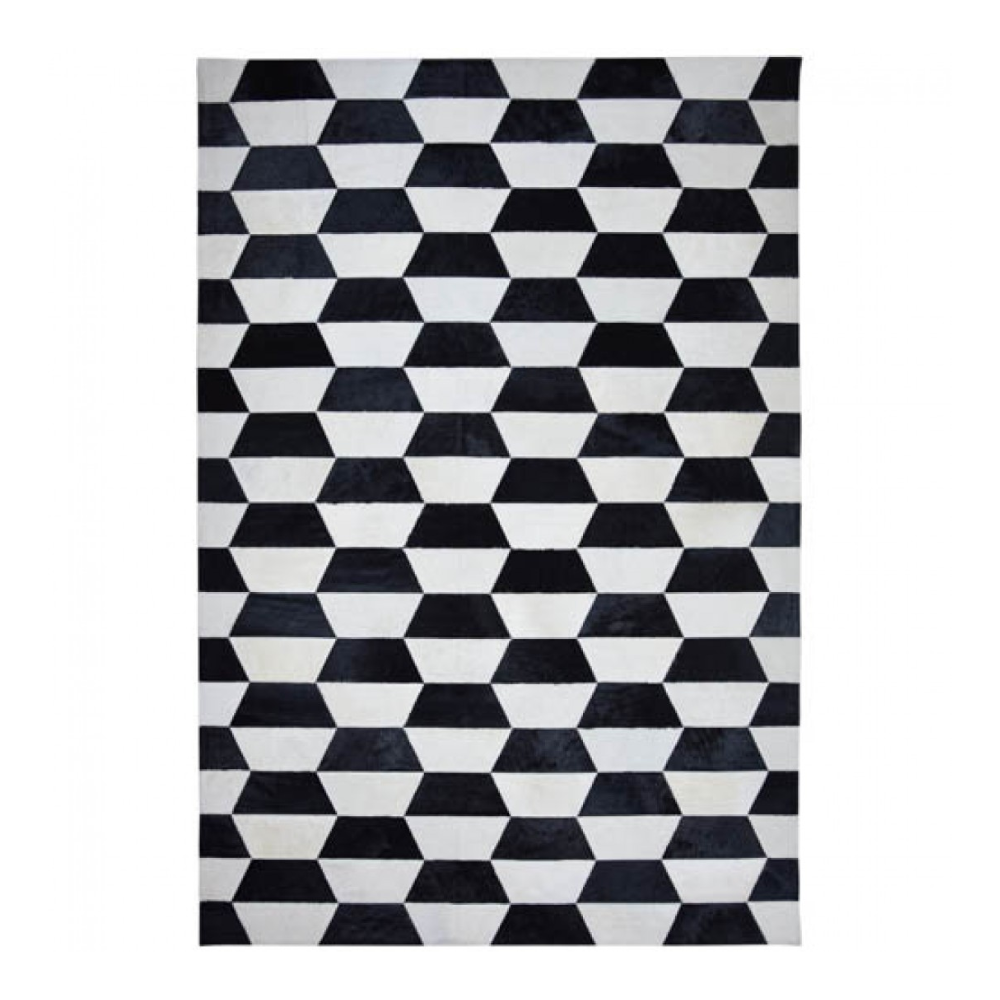Alfombra de diseño en piel Merengue Negro