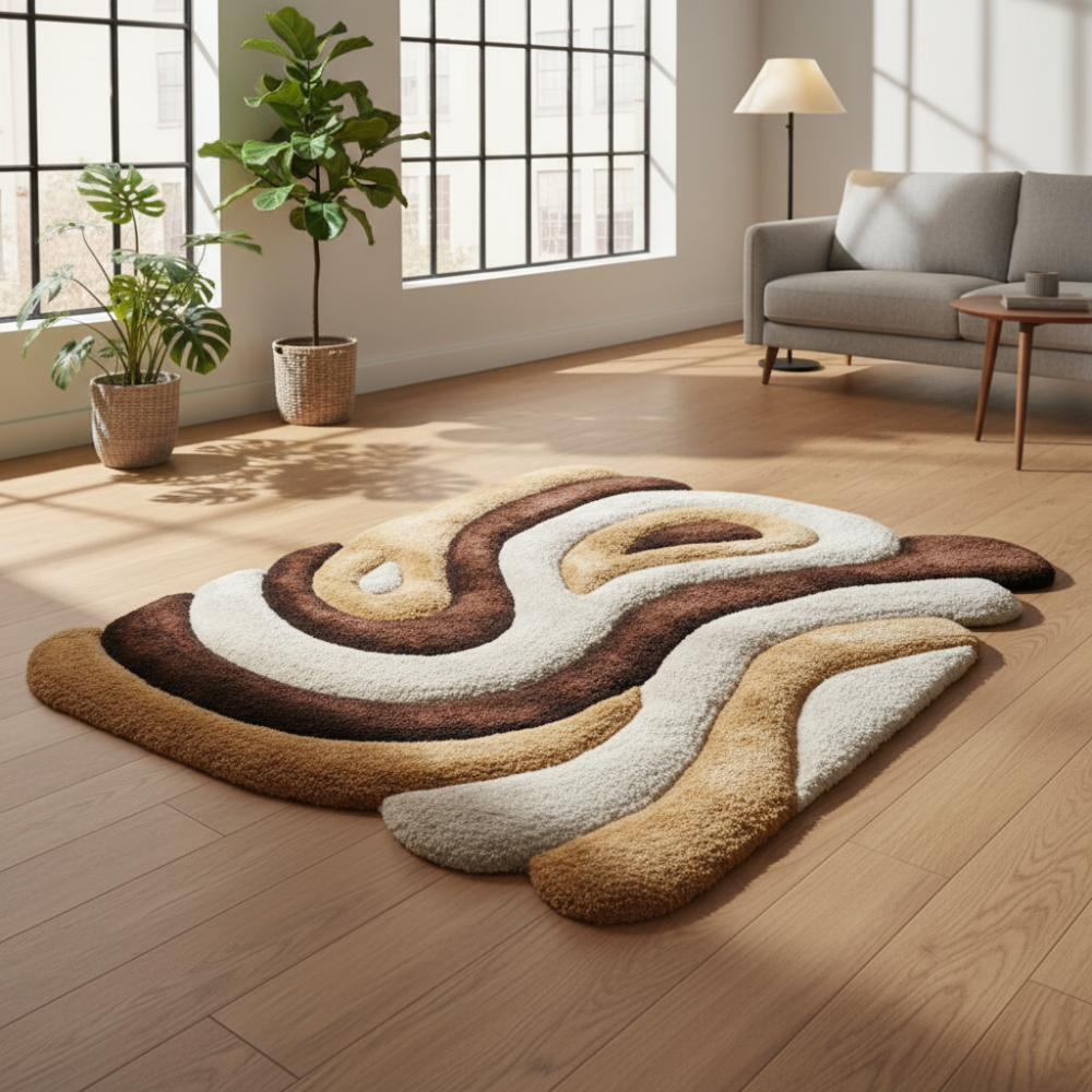Alfombra de diseño tridimensional Form Brown