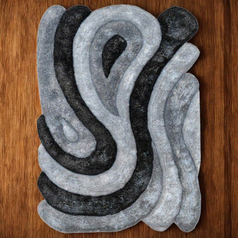 Alfombra de diseno tridimensional Form Grey 2