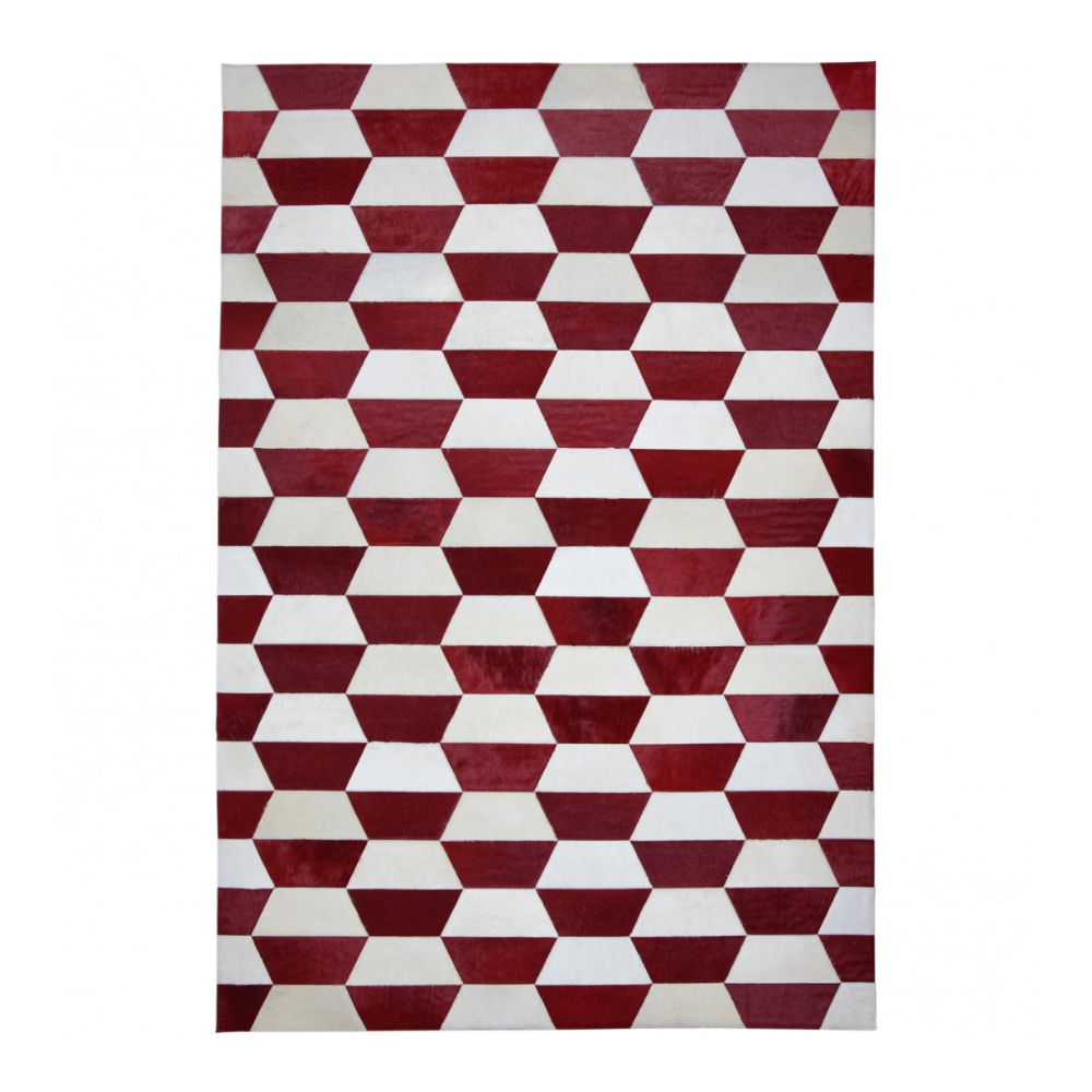 Alfombra de diseño en piel Merengue Rojo