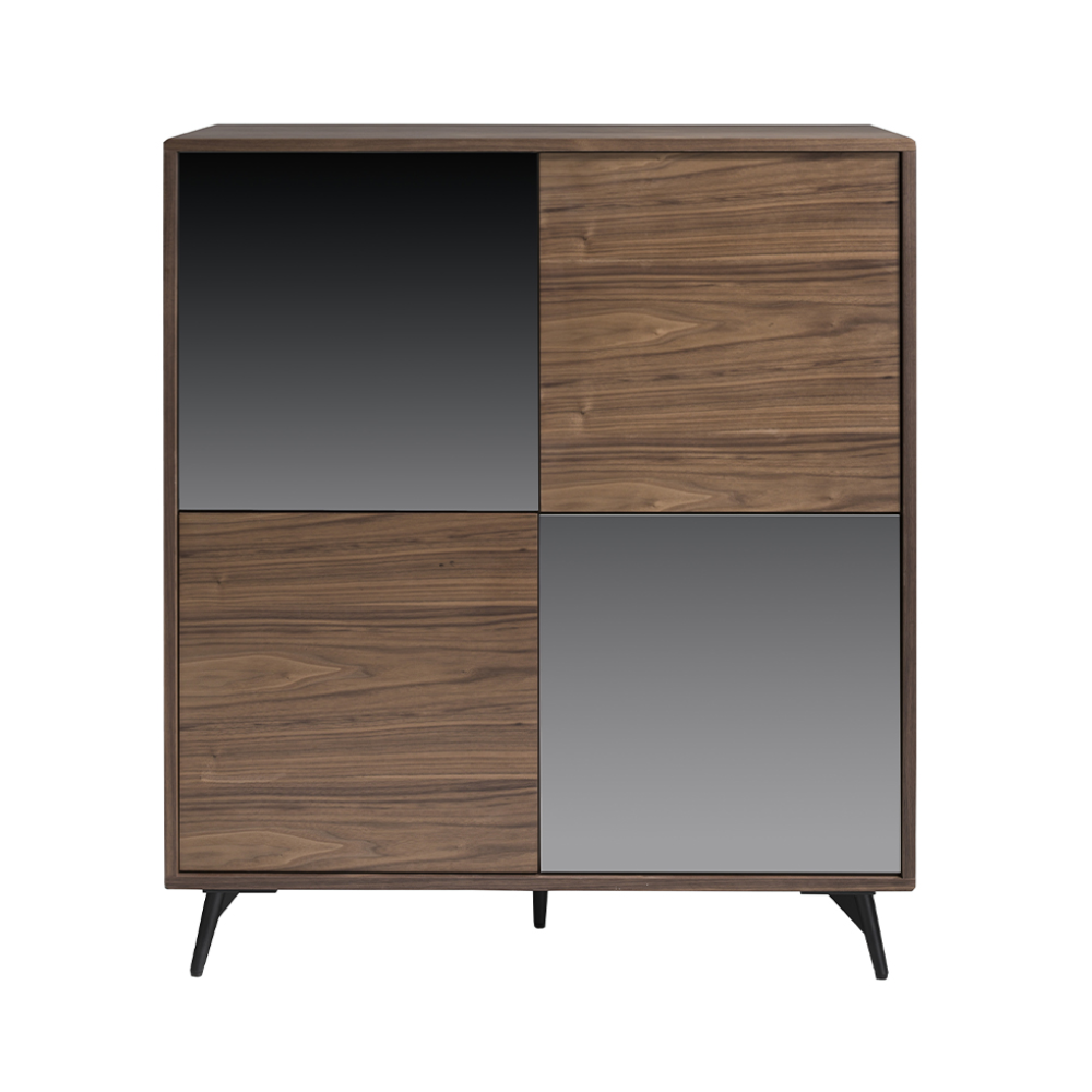 Aparador Madera Chapada Nogal Espejo Colección Elegance