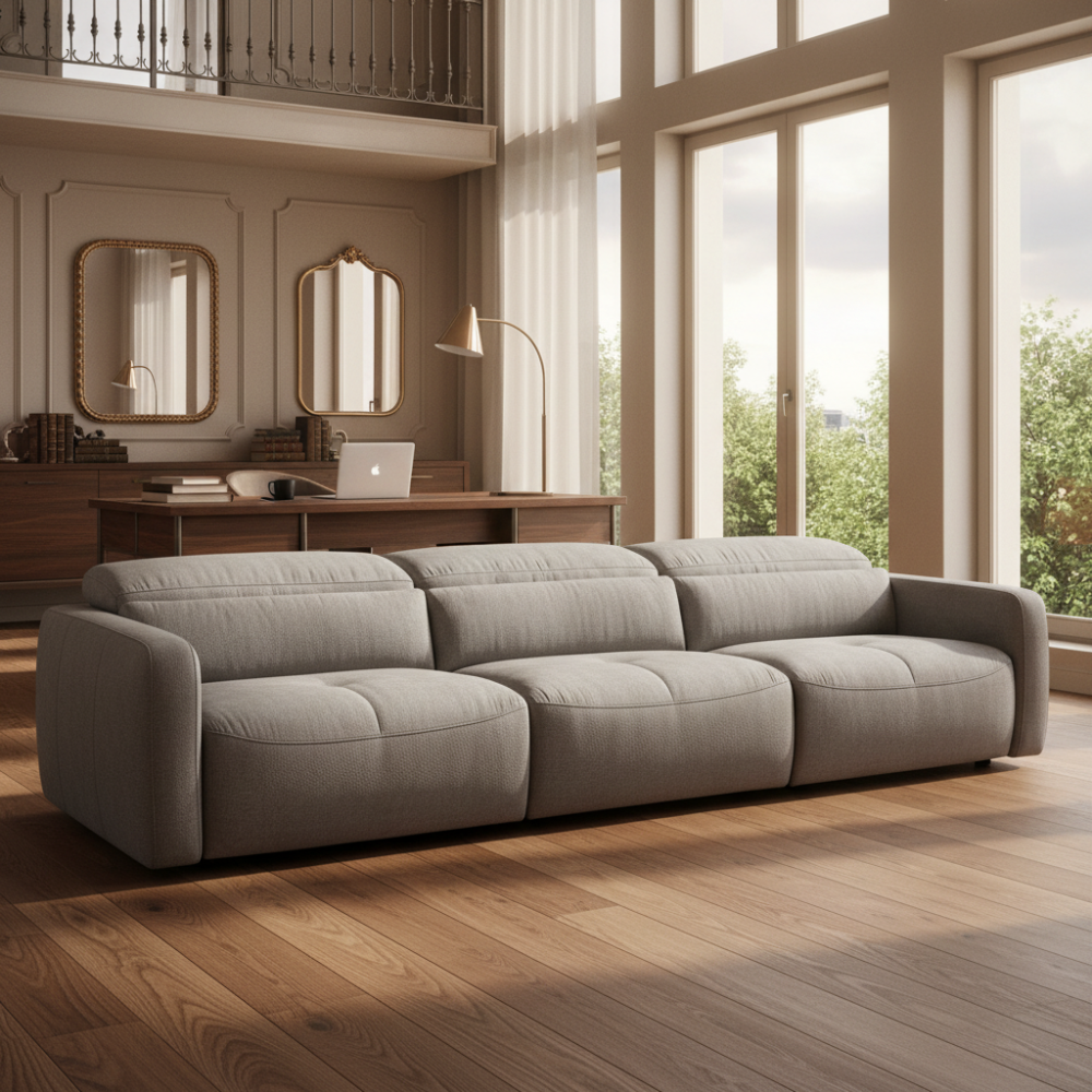 Sofá modelo BOSSANOVA con 3 asientos relax Tapizado Aquaclean