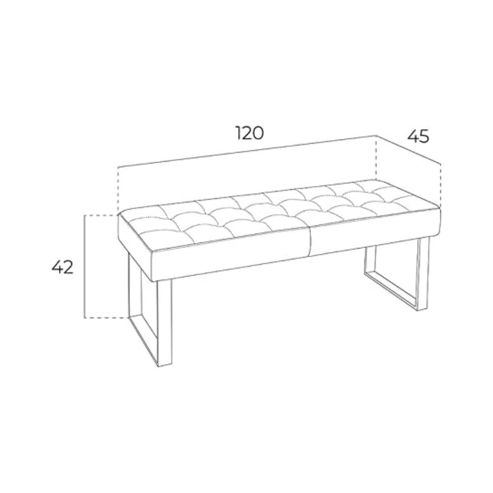 Banqueta Descalzadora Pata Recta 120 cm Colección Elegance