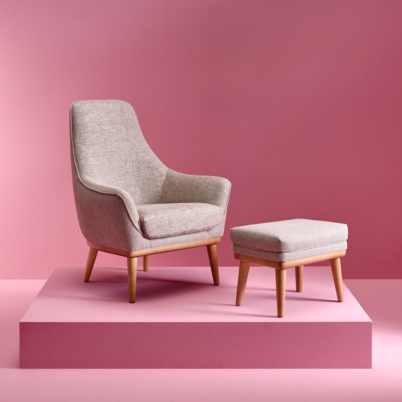 Butaca nórdica modelo GINA Lisa Respaldo Alto Tapizado Lido