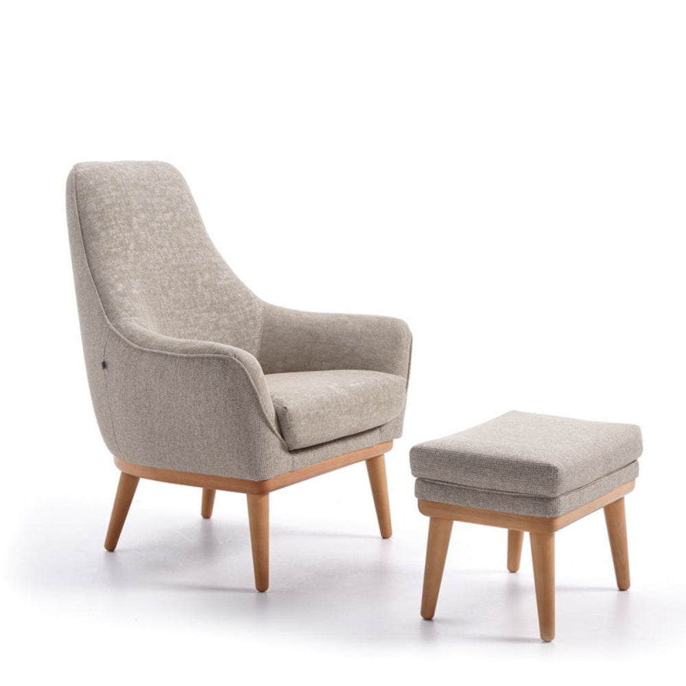 Butaca nórdica modelo GINA Lisa Respaldo Alto Tapizado Lido