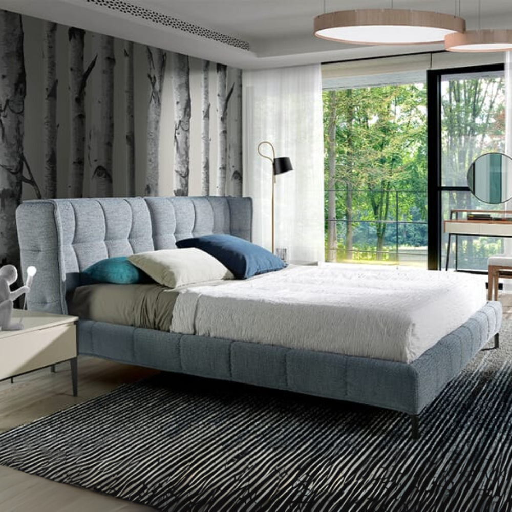 Cama Pino Macizo Cabecero Tapizado Coleccion EleganceELE7030 3