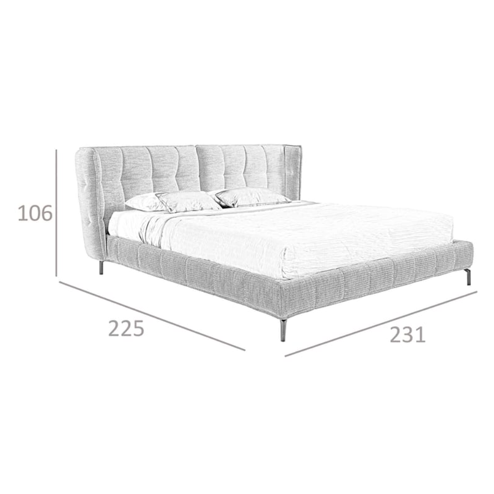 Cama Pino Macizo Cabecero Tapizado Coleccion EleganceELE7030 4