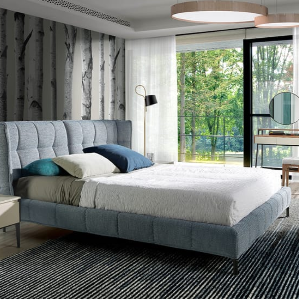 Cama Pino Macizo Cabecero Tapizado Coleccion EleganceELE7030 6