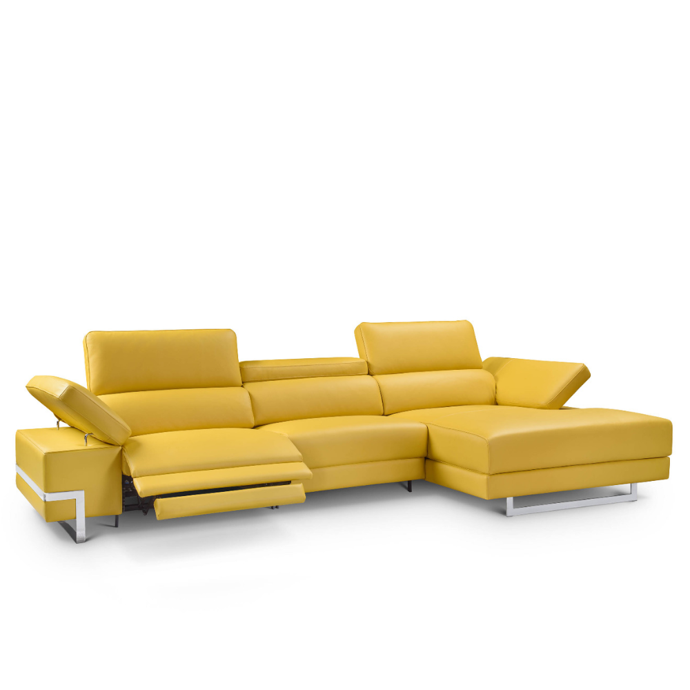 Chaiselongue de diseño modelo ACAPULCO con 2 asientos relax motorizados en piel