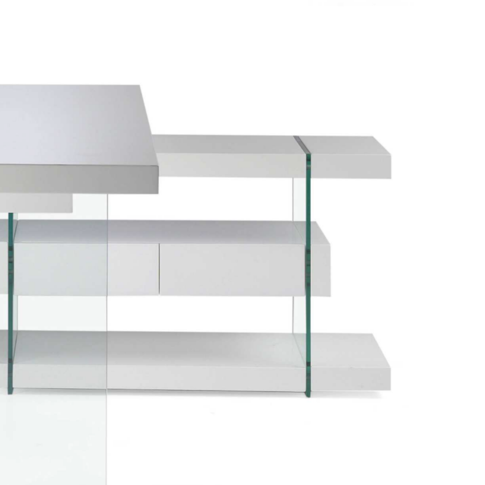 Escritorio Lacado y Cristal Colección Elegance