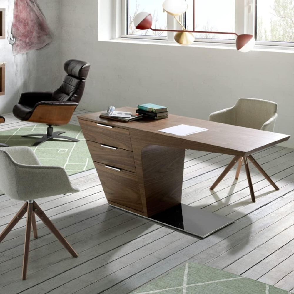 Escritorio Oficina Madera Chapada Colección Elegance