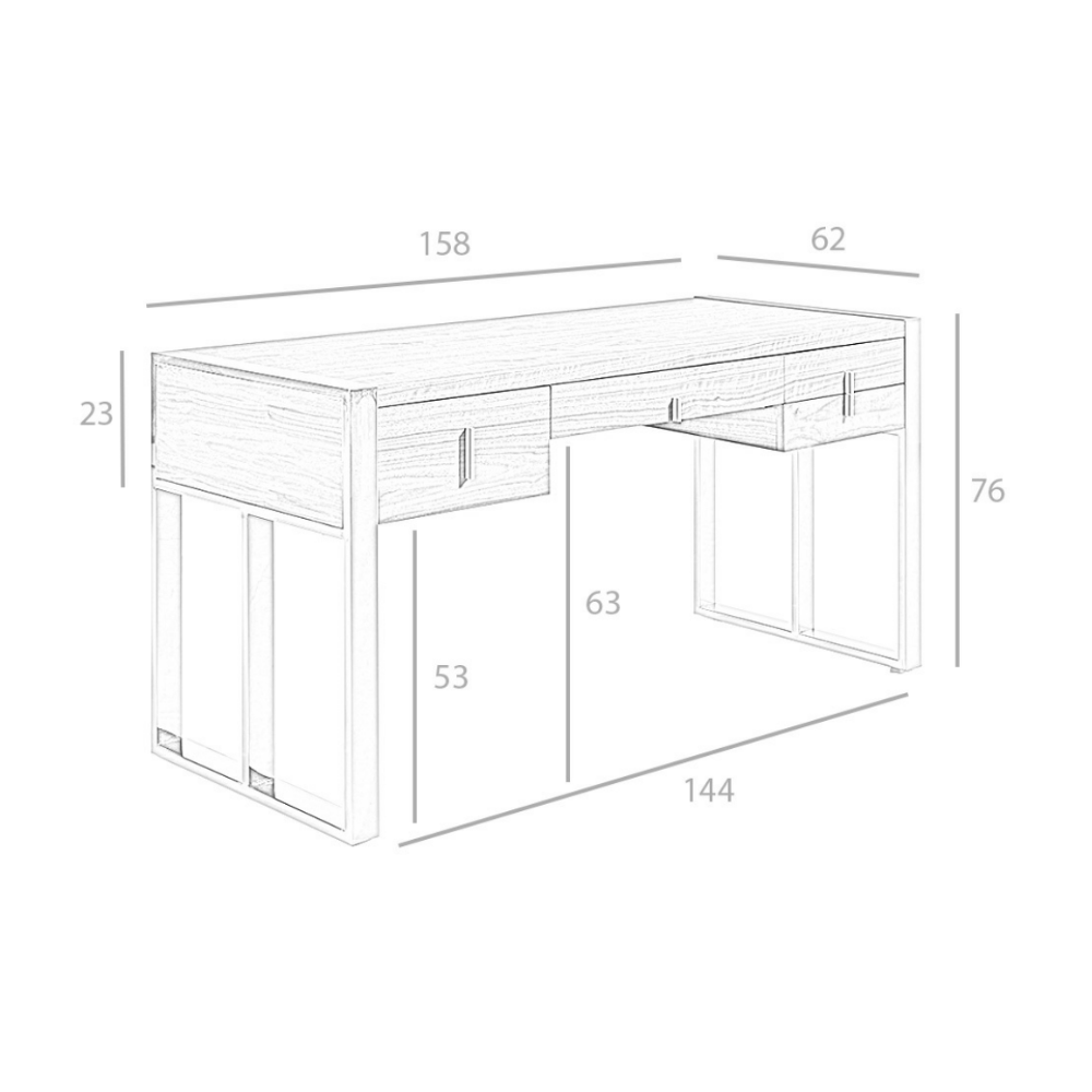 Escritorio nogal y acero cromado