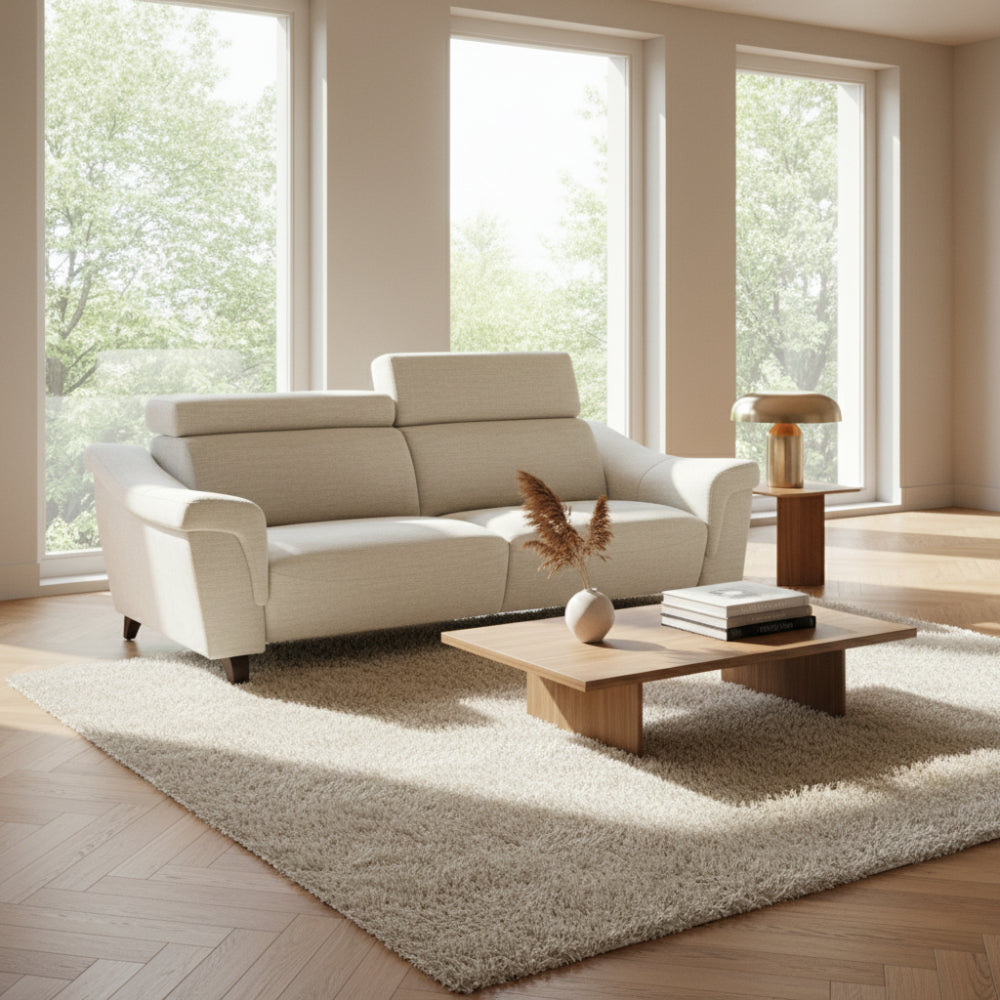 Sofá con cabezales abatibles modelo PADOVA Tapizado Aquaclean