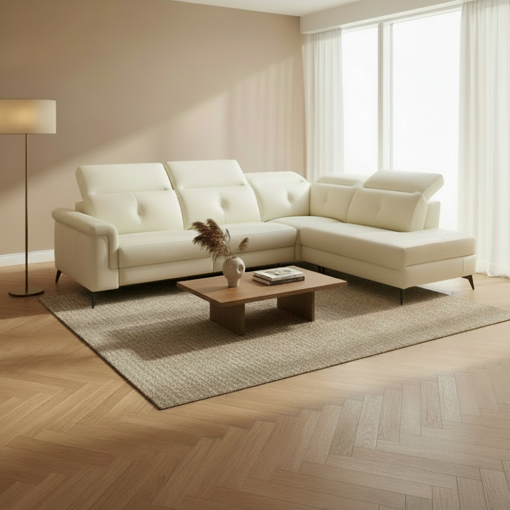 Sofa Rinconera Relax modelo VICTORIA tapizado en piel