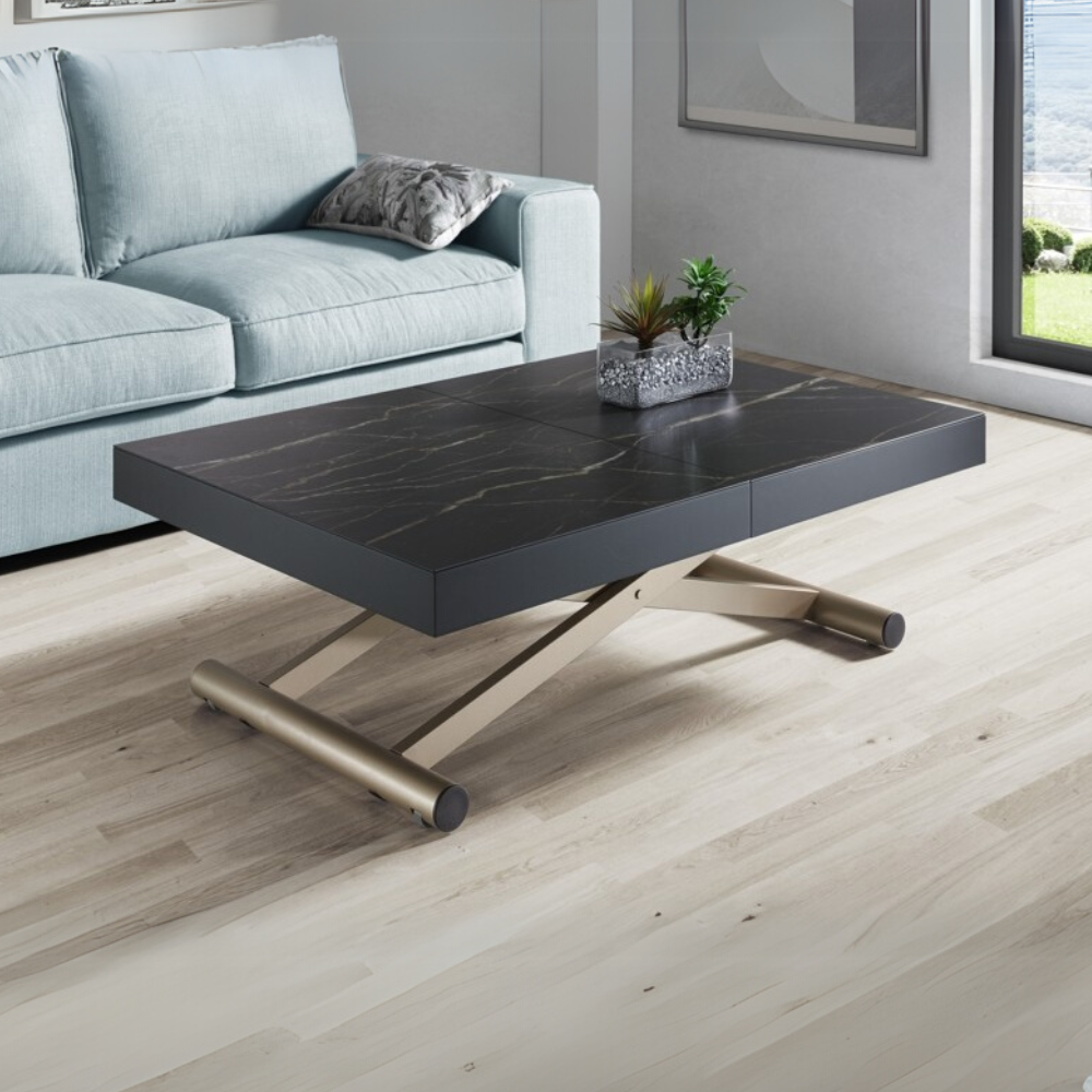 Mesa Centro Convertible en Mesa Comedor y Extensible