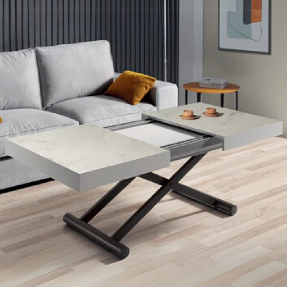 Mesa Centro Convertible en Mesa Comedor y Extensible