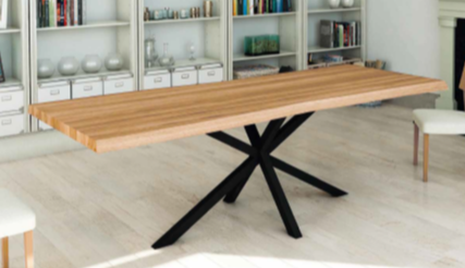 Mesa comedor de diseño modelo July X tapa cantos con forma