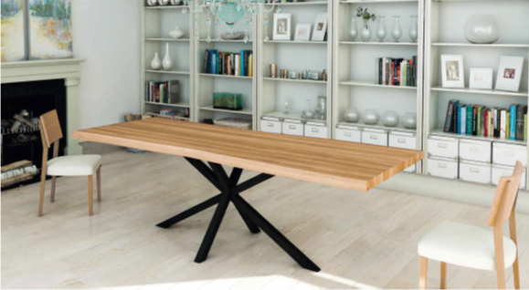 Mesa comedor de diseño modelo July X tapa cantos con forma