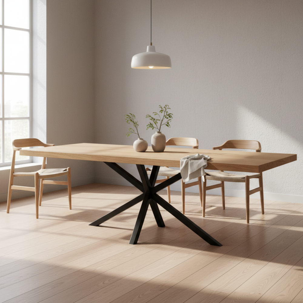 Mesa comedor de diseño modelo July X tapa cantos con forma