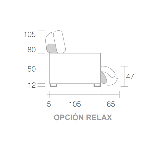 Sofá relax de diseño modelo Emporio