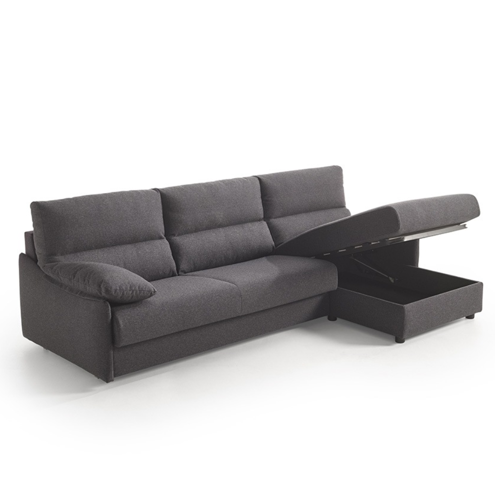 Sofá con chaiselongue cama modelo LAGOS con apertura italiana
