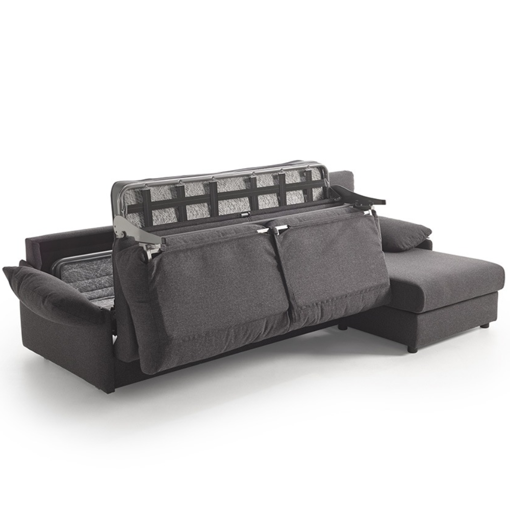 Sofá con chaiselongue cama modelo LAGOS con apertura italiana