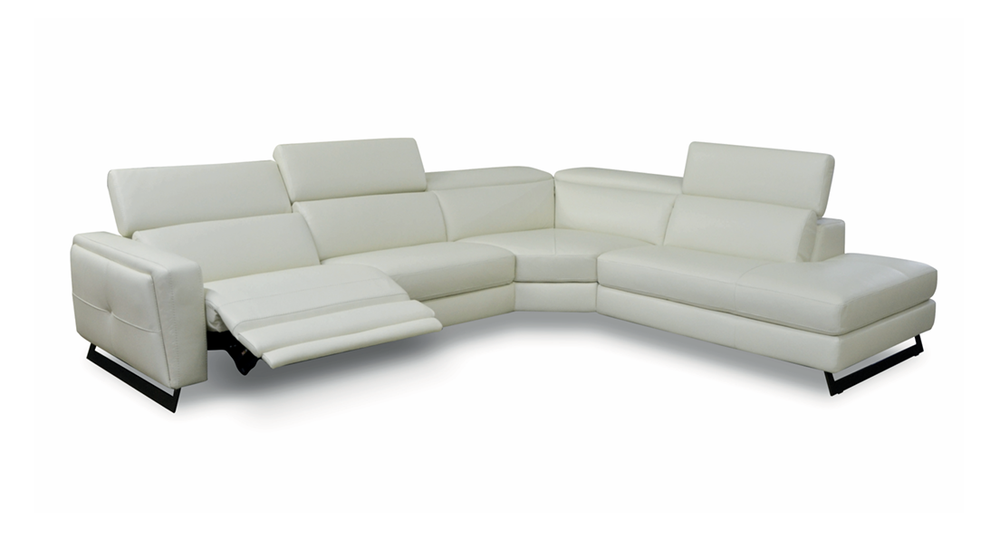 Rinconera de diseño con relax modelo Manifesto tapizado en piel