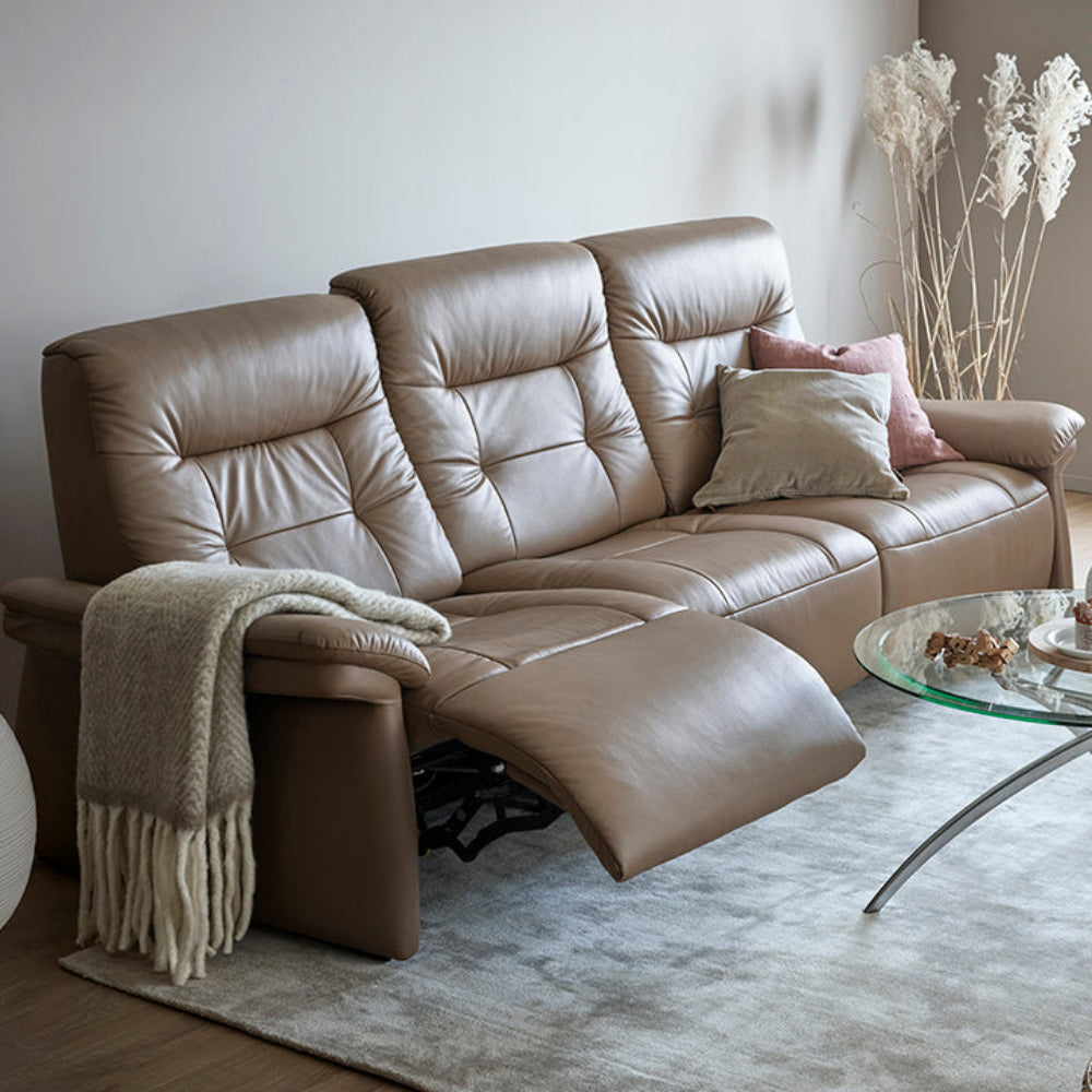 Sofá 3 plazas modelo MARY Stressless® Power™ Brazo Tapizado piel Paloma