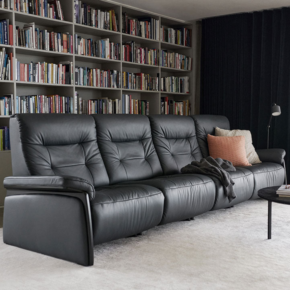 Sofá 3 plazas modelo MARY Stressless® Power™ Brazo Wood piel Paloma