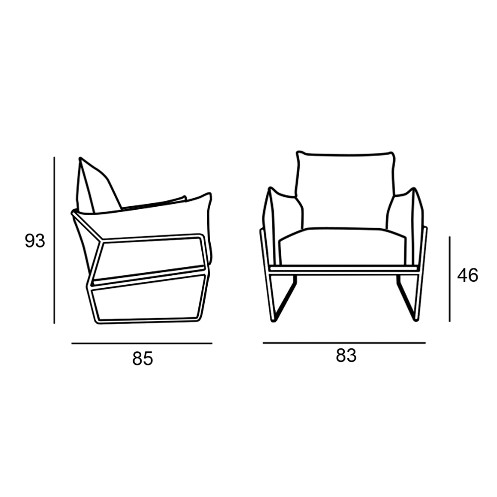 Sillón de diseño con estructura de madera modelo RIDDIM