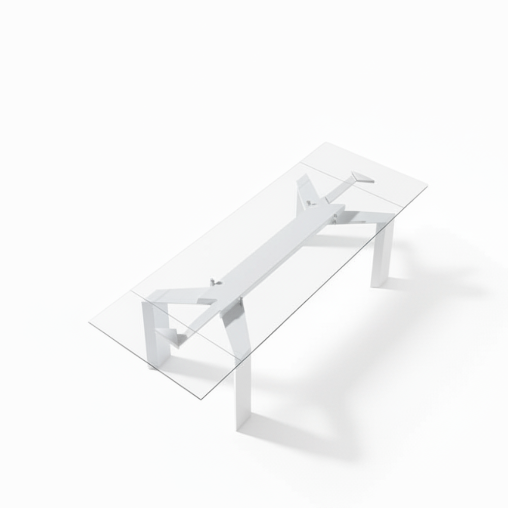 Mesa Comedor Extensible Vidrio Transparente