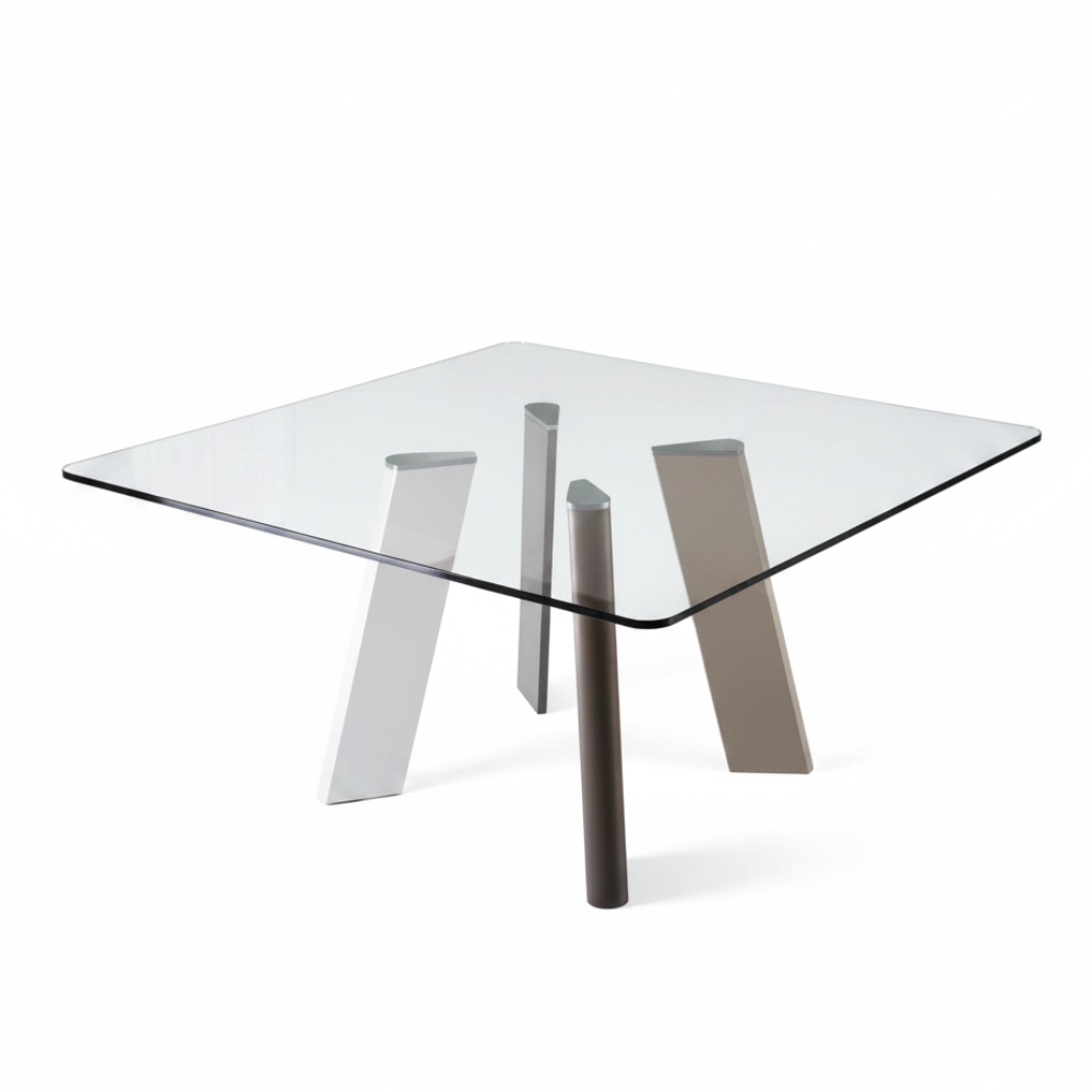Mesa Comedor Fija cuadrada con pata lacadas multicolor