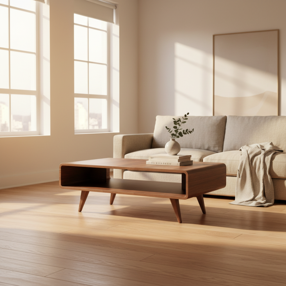 Mesa centro Madera Chapada Nogal Colección Elegance