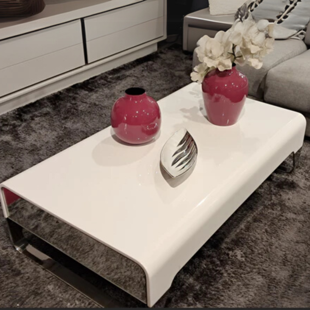 Mesa de Centro con Cajones Lacado Blanco