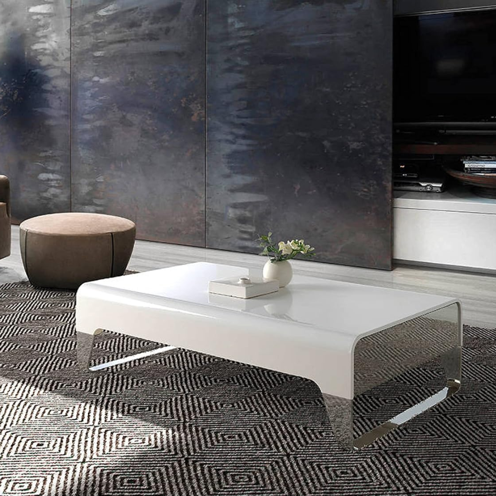 Mesa de Centro con Cajones Lacado Blanco