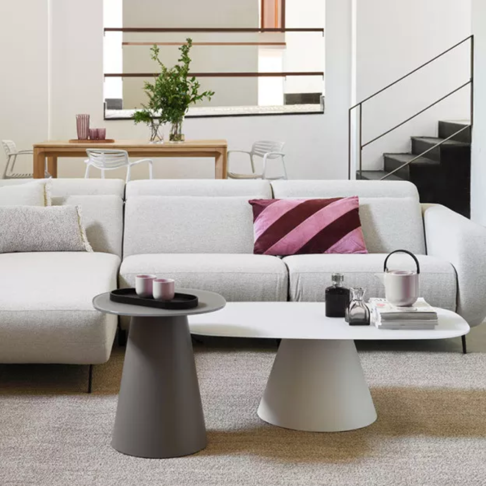 Mesa de Centro de Diseño Tapa de Cristal Brillo