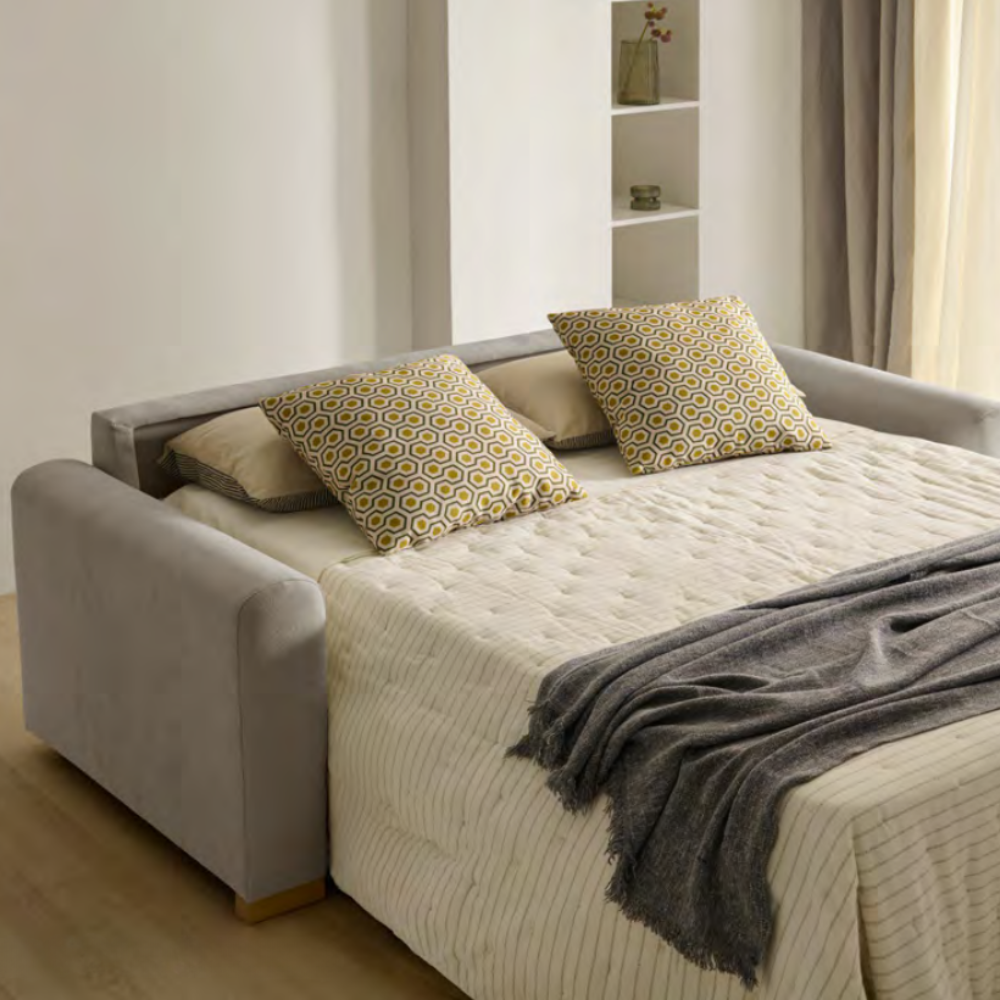 Sofá cama modelo FARO con sistema Italiano Tapizado Express