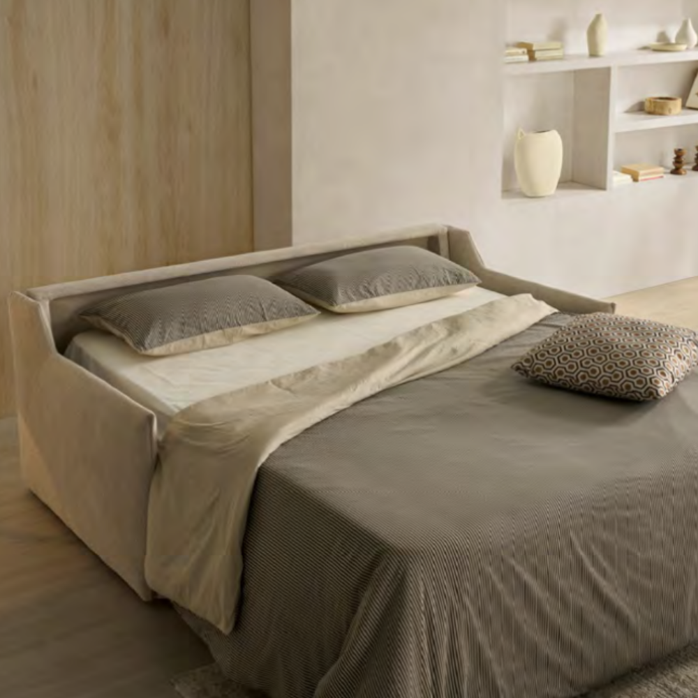 Sofá cama modelo CARTAGENA con sistema Italiano y Tapizado Express