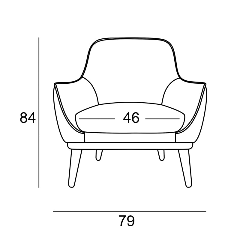 Butaca nórdica modelo GINA Lisa Respaldo Bajo Tapizado Habana