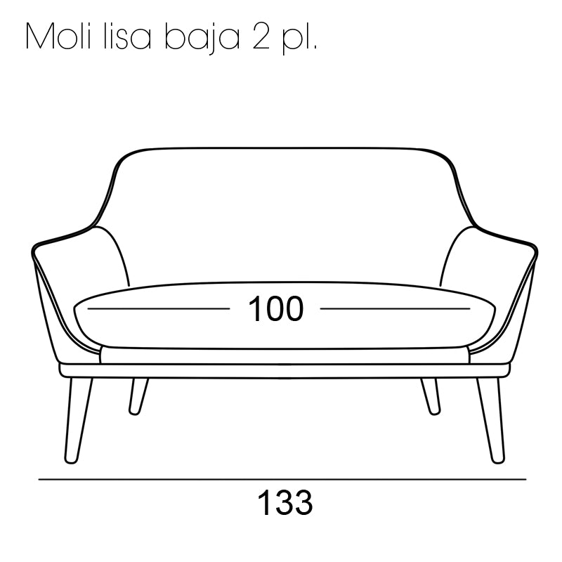 Sofá 2 plazas de diseño nórdico modelo GINA Lisa