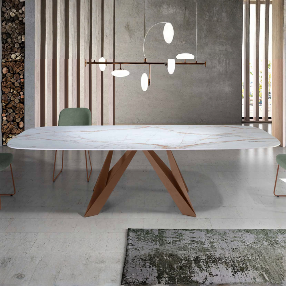 Mesa de Comedor Modelo NC-BTT FIX KER Tapa de Porcelánico
