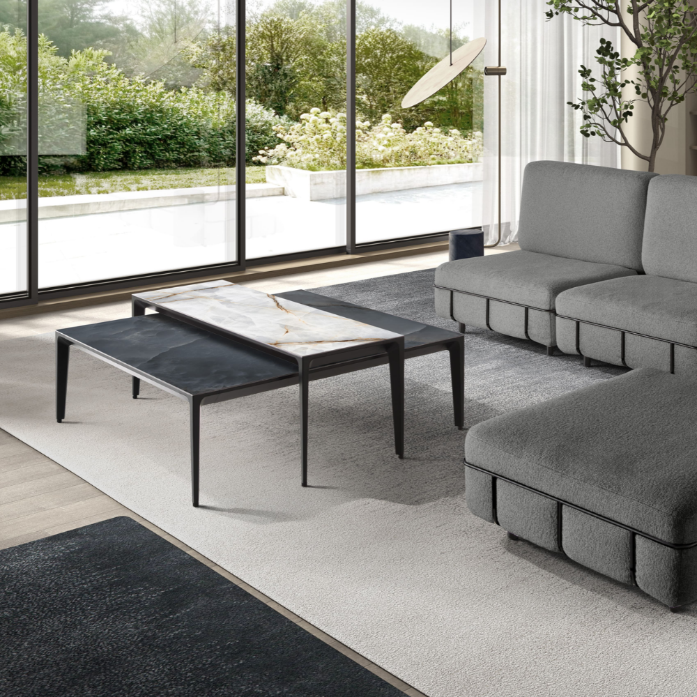 Mesa de centro modelo NC-KK CF A Tapa porcelánico