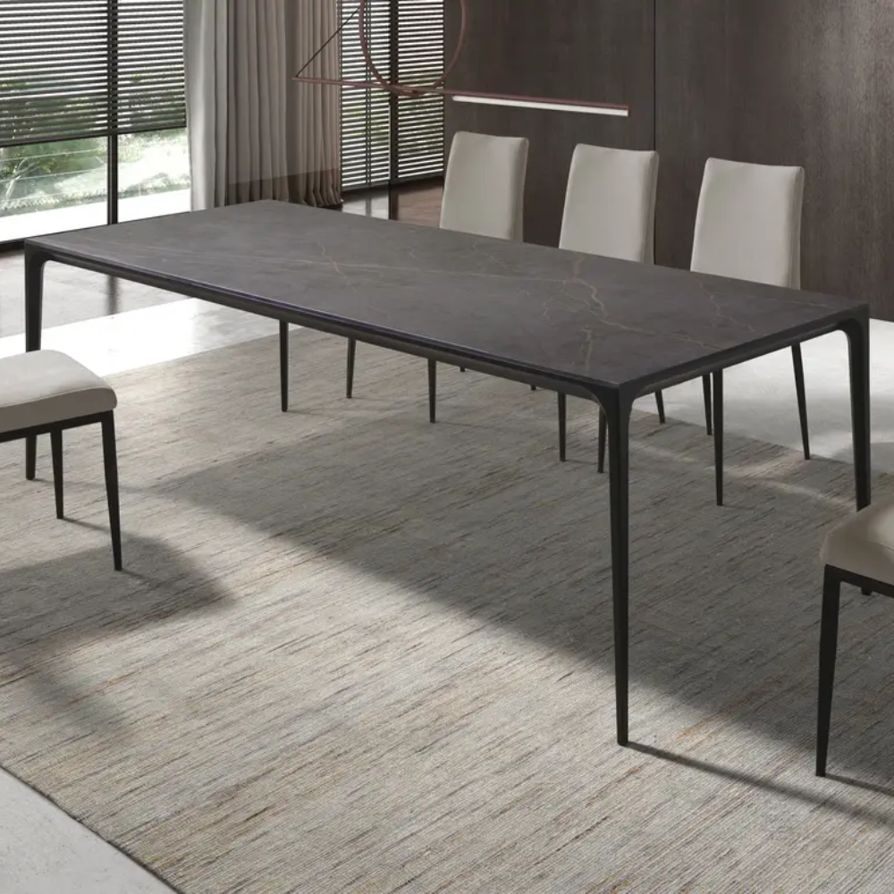 Mesa de Comedor Rectangular Modelo NC-KK FIX KER Tapa de Porcelánico