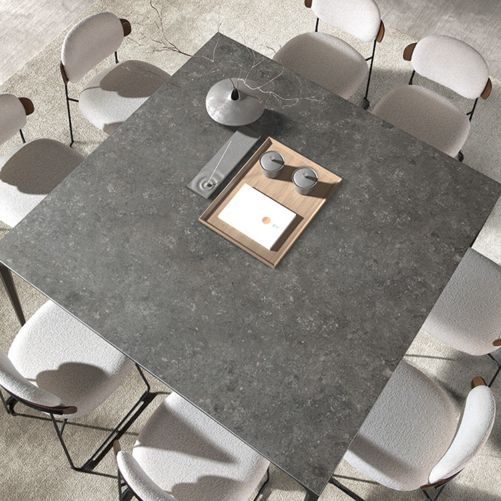 Mesa de Comedor Cuadrada Modelo NC-KK FIX KER Tapa de Porcelánico