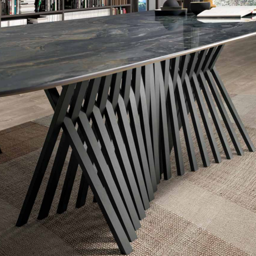 Mesa de Comedor Fija Modelo NC-LF FIX KER Tapa de Porcelánico